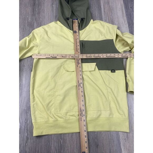 Champion‎ Jacket Pullover 1/2 Zip Windbreaker Large Lime & green- Hooded Ripstop - Picture 3 of 11